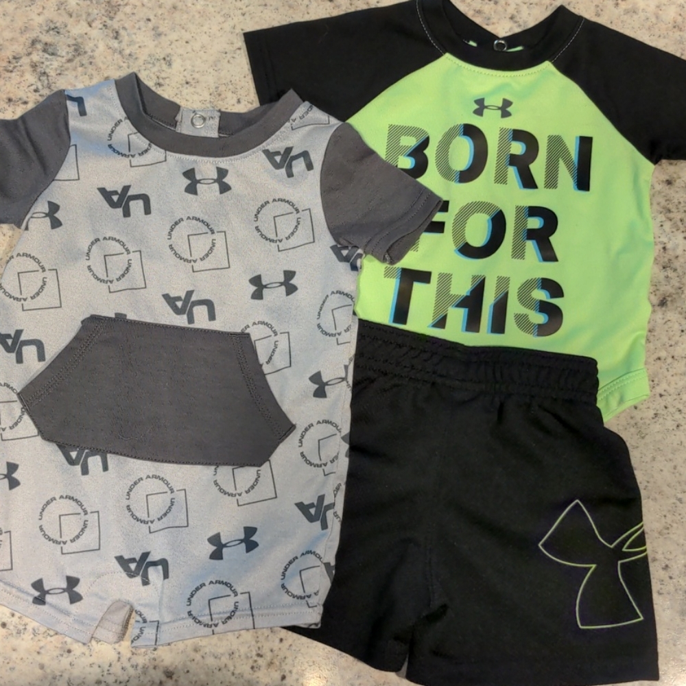 0-3 month boy's under armour outfits